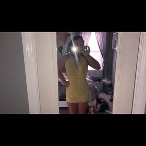 Yellow Bodycon Formal Dress